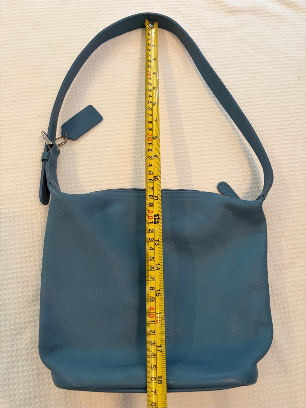 VINTAGE RARE Coach Soho Mini Bucket Bag (or Mini Lightweight Bag) TEAL color - Picture 13 of 14